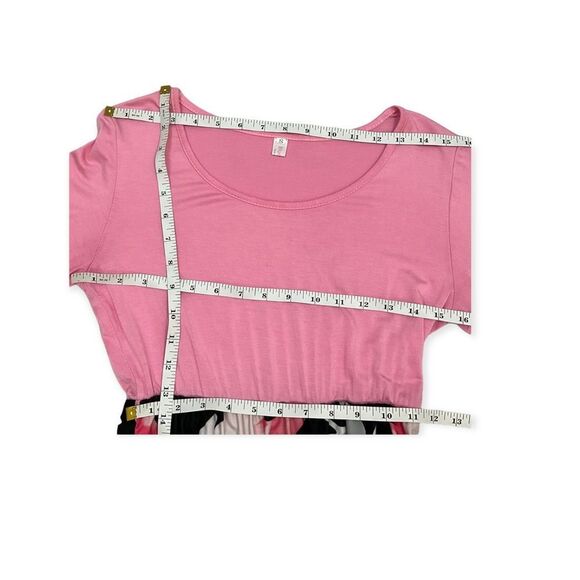 Bluetime Women's Pink Floral Printed 3/4 Sleeve Maxi Dress Size S. - Picture 9 of 13